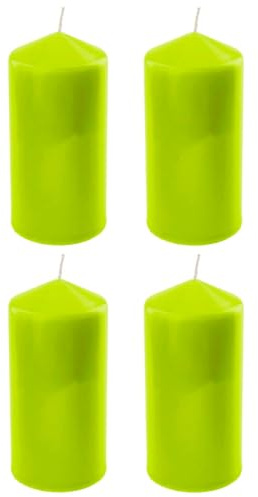 Acan Tradineur - Pack de 4 Velas Bloque con Aroma a Hierba de limón, velón Taco de Cera perfumada, Larga duración: 36 Horas, aromaterapia, decoración del hogar (Lemongrass, 11,8 x 5,6 cm)