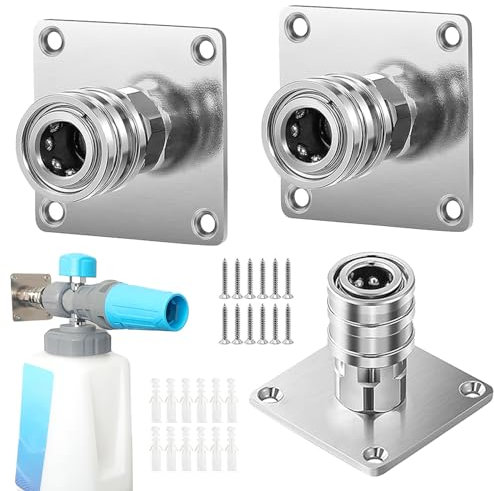 Foam Cannon Holder, 3PCS Pressure Washer Gun Holder,1/4inch Quick Connect Foam Cannon Bracket,Wall Mounted Pressure Washer Nozzle Tip Holder, Multifuncation Pressure Washer Accessories Storage Rack