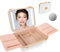 LRUKEY Reise-Make-up-Box mit Leuchtendem Spiegel, Tragbare Make-up-Tasche, Make-up-Box, Wiederaufladbare Make up Organizer, mit 3-farbigem LED-Spiegel und Abnehmbarer Lupe(weiß)