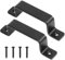 HAOCHEN Manijas de puerta de hierro fundido vintage resistentes, juego de 2, color negro, ideales para exteriores, garajes, armarios e interiores (100X160MM)