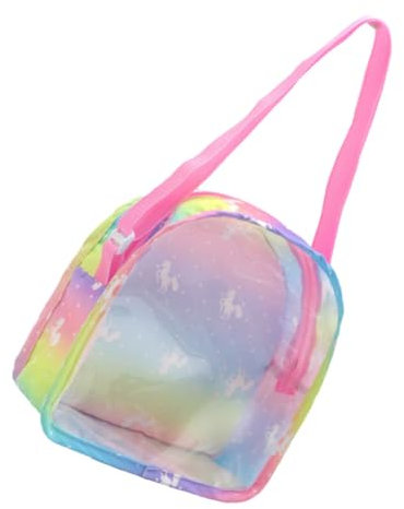 Toyvian Baby Bottle Storage Bag Clear Compact Doll Accessories Carry Bag with Strap for Organizing Toys Bottles and Doll Clothes