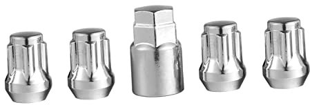 BELLIFFY 4 Pièces Écrou antivol de Roue Voiture Auto Anti-écrou antivol de Roue de remorque Verrouillage de Roue écrou de sécurité de Roue écrou de Roue écrou de Blocage Le Fer Silver