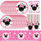 Doyomtoy Kids Birthday Tableware Kit, Pink Theme Party Decoration, 20 Guests, Paper Plates Napkins Cups Tablecloths, for Girls Party Accessories