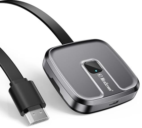 POSCA Wireless HDMI Adapter, Miracast 1080P für TV, Monitor, Projektor, Schwarz, WLAN, Miracast, Airplay, DLNA, Fernseher, Monitor, Projektor, Smartphone, Personal Computer, Tablette, Laptop