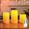 Homemory Flackernde Flammenlose Echtwachskerzen, Batteriebetriebene Kerzen mit Fernbedienung und Timer, Outdoor& Indoor ohne Flamme LED-Stumpenkerzen, Elfenbein,7, 5cm x 10cm