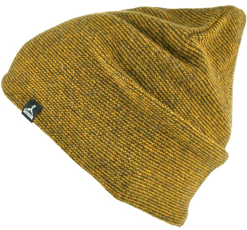 ALTIDUDE Winter Mütze Sensei Fein Strickmütze Unisex Beanie Merino Wolle Olive/Deep Yellow