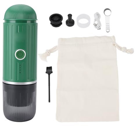 Senrusa Caffettiera portatile 19 bar Pressione Alta Extrazione 'olio Mini Cacco Machine per Office di viaggio domestico (Verde)