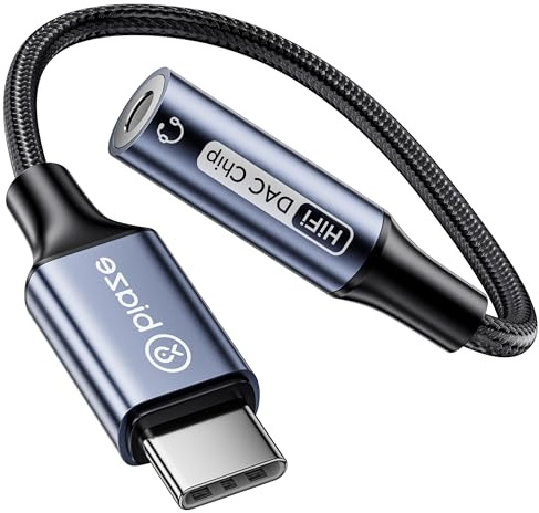Biaze USB Typ C auf 3,5 mm Kopfhöreranschluss-Adapter, offiziell zertifizierte Air Control USB C auf Aux Audio-Dongle-Kabel, kompatibel mit iPhone 16/15 Full Series, Samsung, Pixel