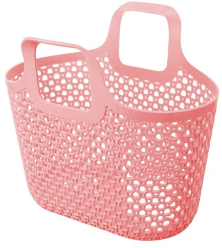 Muzrunq Caddy de douche portable, panier en plastique creux avec double poignée, panier de caddy douche capacité pour buanderie, salle bain, rangement dortoir d'université