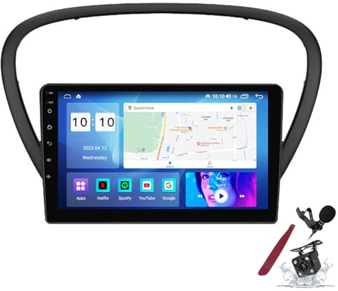 PLKEQS Autoradio Android 15 pour P-eugeot 607 (2004-2010) Unité Centrale stéréo de Remplacement Écran QLED 9 Pouces 2K Lecteur multimédia avec Carplay, GPS Sat, BT 5G, WiFi, SWC,Y1