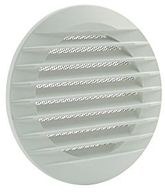 Marley Lüftungsgitter Rund 100 mm Anschluss Kunststoff Weiß UV-beständig