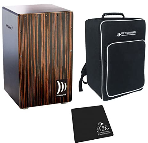 Schlagwerk CP 432 Cajon 2inOne Deluxe Makassar + keepdrum Gig Bag + CP-01 Pad
