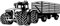 Samunshi® Wandtattoo Großer Traktor mit Anhänger Trecker Kinderzimmer Kinder Wandaufkleber 180 x 76cm schwarz