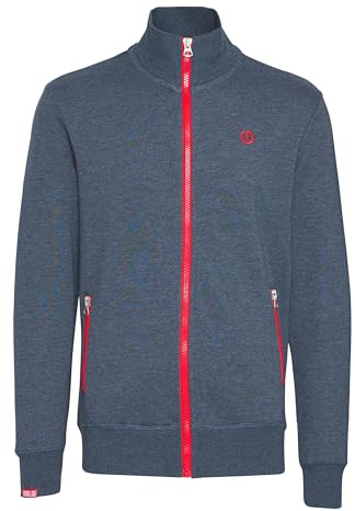 !Solid SDBennTrack Herren Sweatjacke Cardigan Sweater mit Reißverschluss Stehkragen Reißverschlusstaschen Label-Details Baumwollmischung Regular fit, Größe:3XL, Farbe:Insignia Blue Melange (8991)