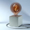 Home Designerlampe aus Beton, Nachttisch-Leuchte, Schreibtisch-Lampe oder für den Boden, Cube-Lampe als Geschenk, Harmonische Beleuchtung, Als LED Lampe für jeden Raum, Mit farbigem Textilkabel „Grau“
