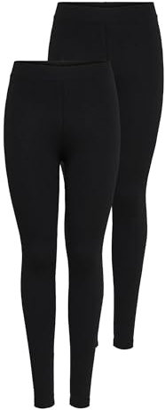 Only Femme Onllive Love New 2-pk Noos Leggings, Noir (Black), S EU