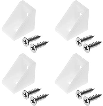 MroMax Lot de 100 équerres d'angle en plastique blanc pour étagère de placard 2 x 2 x 1,5 cm (L x l x H) pour tiroirs de maison, fenêtres, armoire