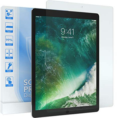 EAZY CASE - Film de protection d'écran compatible avec iPad Pro 12,9 2017 - Film de protection d'écran en verre 12,9 - Dureté 9H - Épaisseur : 0,3 mm - Transparent - Ultra transparent