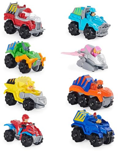 Paw Patrol LA Set mit 8 Fahrzeugen True Metal Dino Rescue – Fahrzeuge aus Metall Mission Dino – 6059296 – Spielzeug für Kinder ab 3 Jahren
