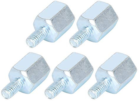 F FIERCE CYCLE 5 Stücke Rückspiegel Adapter 8mm Auf 6mm RH Für Motorrad | Silber, Metall, Größe 15x14x26mm, Für Fahrrad, Für Roller, Für Elektrofahrzeuge, M8 Innengewinde, M6 Außengewinde