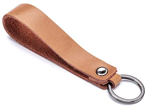 Aileder Leder-Autoschlüsselanhänger, Echtlederband, Herrendiener, Schlüsselanhänger, Schlüsselband (braun)