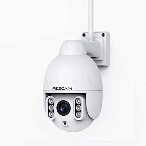 Foscam SD4 4MP QHD Dual Band WI-FI PTZ Outdoor Camera, AI Human Detection, Two-way Audio, 50M Night Vision, 4x Optical Zoom - View and Playback Anywhere on App - Works with Alexa & Google