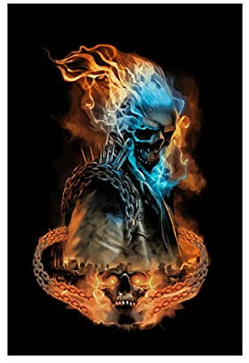 Ghost Rider Johnny Blaze Nicolas Cage Movie Classics 20 Leinwand-Poster, Wandkunst, Deko, Bild, Gemälde für Wohnzimmer, Schlafzimmer, Dekoration, ungerahmt: 30 x 45 cm