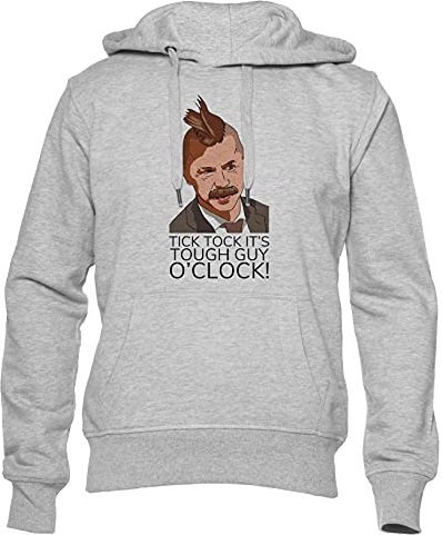 Enigmae Tick Tock It's Tough Guy O'clock Wozniak Kapuzenpullover Unisex Herren Damen Lange Ärmel Grau Sweatshirt Hoodie Men Women Grey XXXL