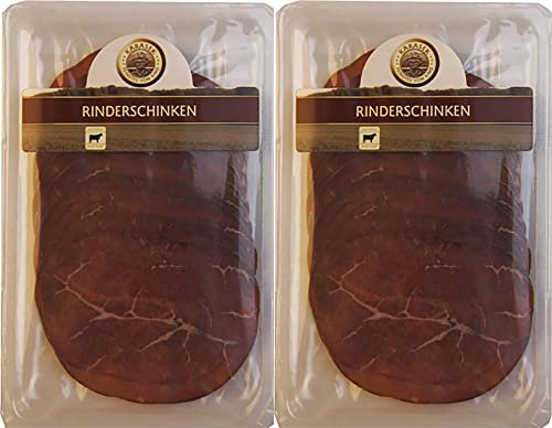 Rinderschinken100% regionales Rindfleisch | Schinken Rind Aufschnitt | Rindswurst geräuchert | Abgehangener Rind Schinken aus dem Räucherofen (Schinken 160g)
