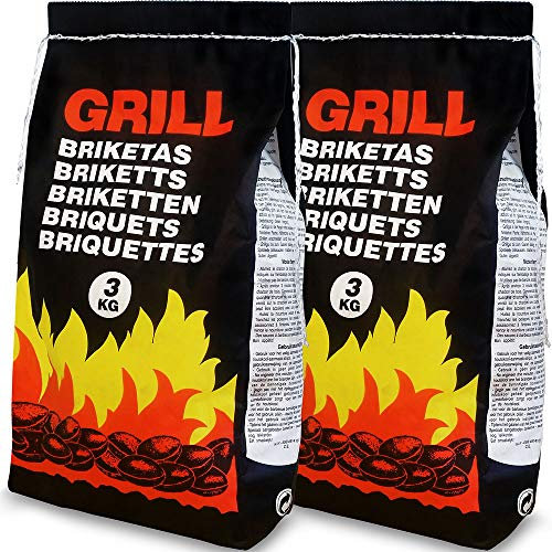 Deuba® 6 Kg Grillbriketts 2 x 3kg Holzkohle Grillkohle Holzkohlebriketts Holzkohlegrill Grill