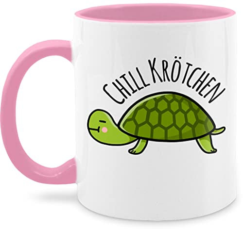 Tasse Tassen 325ml - Statement - Chill Krötchen Schildkröte - 325 ml - Rosa - schildkröten kaffetassen chillen schildkroete kröte statements schildkroeten nur noch eine pflanze chiller