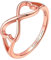 ChicSilver Bague Infini en Forme de Coeur avec Prénom Gravure Or Rose Anneau Prénom Découpé Taille 57
