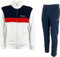 Champion Herren Legacy Sweatsuits Powerblend Terry Color Block Trainingsanzug, (Weiß/Marineblau), XL