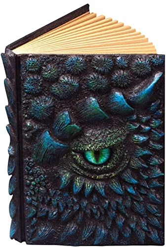 MISNODE 3D Drachen-Hardcover-Skulptur-Tagebuch, handgefertigtes magisches Harz-Handbuch, Tagebuch-Notizblock-Skizzenbuch, Drachen-Geschenke für Frauen & Männer A5, Blau