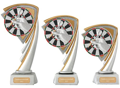 Dart Pokal Pokalset CROZON Trophäe mit Gravur (L - 19 cm)
