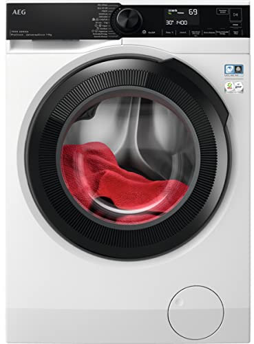 AEG LFR7394O4V Lavadora de Libre Instalación, Carga Frontal, 9 Kg, 1400 rpm, Universal Dose, Cajetín para PODs, Motor Inverter, Programas a Vapor, Programa Rápido, LCD, Serie 7000, Blanca, Clase A