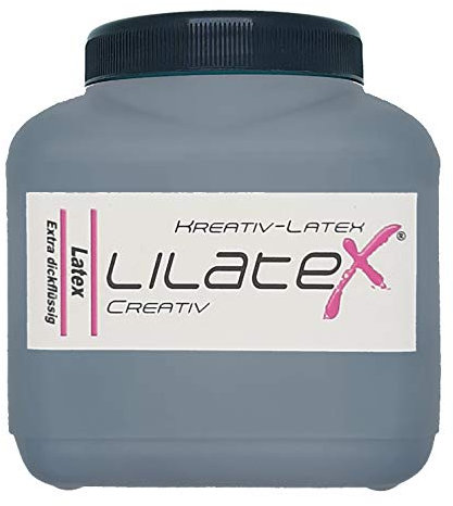 Lilatex 1 Liter farbiges extra-dickflüssiges Flüssiglatex/Farblatex/Latexmilch - extra-Dickes Naturlatex (Anthrazit)