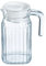 Bouteille de jus en acrylique transparent à rayures - Élégante et réutilisable - Pour jus, smoothies, thé, lait, kombucha - Boissons faites maison