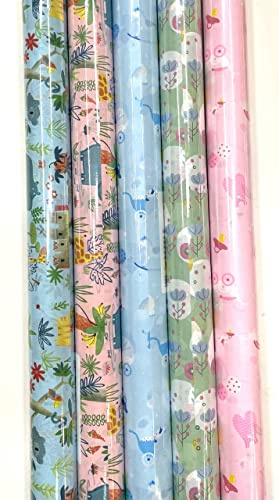 Geschenkpapier für Kinder, 70 x 300 cm, verschiedene Farben