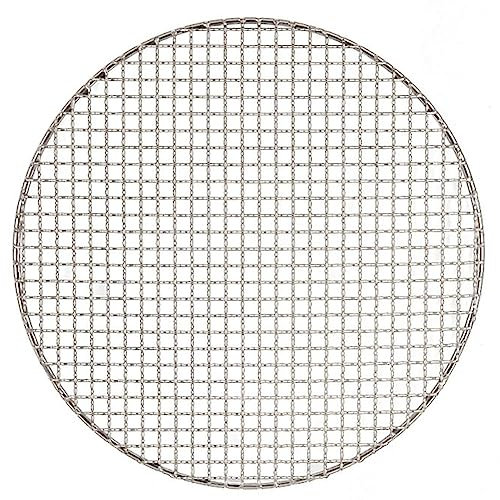 Z·Bling Rundes Grillnetz 48cm,Edelstahl Grillgitter Grillrost Gebacken Antihaftend Für Gasgrill Holzkohlegrills für Fisch gemüse Steak Garnelen