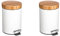 Five - Poubelle 3L métal/Bambou natureo Blanc (Lot de 2)
