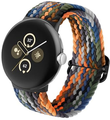 SimpleThings Geflochtene Armbänder für Google Pixel Watch 2/3(41mm)/1 Armband, Verstellbare Atmungsaktive Sportschlaufe Nylon für Pixel Watch Armband Herren Damen