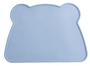 Non-slip feeding mat for cats and dogs, raised edge feeding mat, waterproof, suitable for feeding bowls water bowl mat, pet feeding mat, 36 x 26 cm (blue)