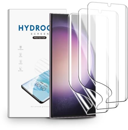 nvskvd Films de Protection d'écran pour Samsung Galaxy S23 Ultra, 3 Pièces Film Hydrogel Transparent HD Souple en TPU Film de Protection d'écran Anti-traces de Doigts
