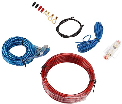 Complete 8 Gauge Amplifier Wiring Kit - High Density Ducts, Easy Operation, Durable Material for Car Game Amplifiers, Speakers, Subwoofers, withAudio Line