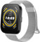 Metallo Cinturino per Amazfit Bip 5 / Amazfit Cheetah Smartwatch, 22mm Acciaio Doppio Magnete Cinturini Compatibile con Amazfit Bip 5/Amazfit Cheetah Pro con Super Magnetico, Argentato