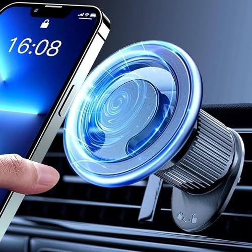 Magsafe Car Mount Air Holder Air Vent Car Phone Mount Compatible with MagSafe, Magnetic Phone Holder For Cars Cradle Compatible with iPhone 16/15/14/13/12 Series & MagSafe Case with Metal Plates