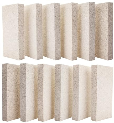 12 ladrillos refractarios aislantes para hornos, hornos, herreros, chimeneas, forjas de 9 x 4.5 x 1.25 pulgadas, ladrillos refractarios aislantes clasificados 2300F