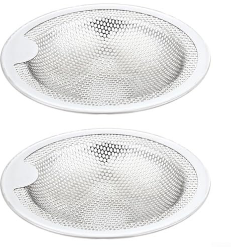 2 coladores de fregadero de cocina, colador de drenaje de fregadero de acero inoxidable, colador de filtro de drenaje de 10 cm, tapón de fregadero de baño para fregadero de cocina, baño,