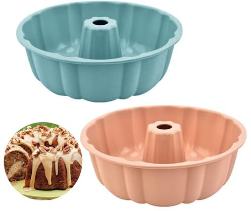 RoadLoo Gugelhupfform Silikon, 2 Stück Silikon Backform Ø 25 cm Kuchenform Silikonbackform Gugelhupf Backform Muffinförmchen Cupcake Kuchenform Wiederverwendbare perfekte Backformen für Brot